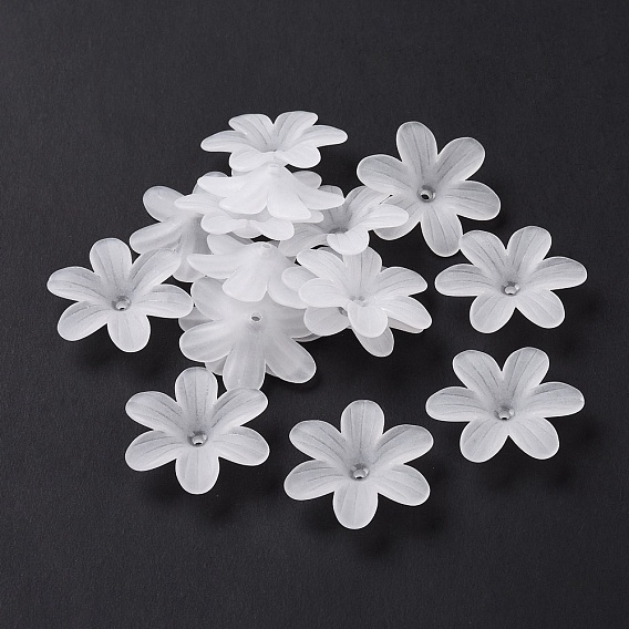 6 - tapas transparentes de acrílico transparentes, esmerilado, flor