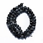 Naturelles Obsidienne perles brins, à facettes (64 facettes), ronde