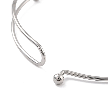 304 brazalete expandible de acero inoxidable para niña mujer, brazalete en blanco de alambre ajustable