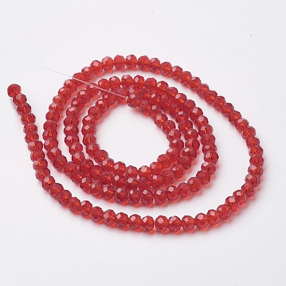Faceted Glass Beads Strands, Rondelle