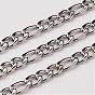 304 Stainless Steel Figaro Chains, Unwelded, 4~6x3mm