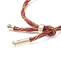 Bracelet silder cordon rond en nylon motif vague couple avec fermoir en laiton pour femme, sans cadmium et sans plomb