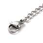10Pcs 5 Size Ion Plating(IP) 304 Stainless Steel Chain Extender, End Chains with Lobster Claw Clasp