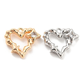 Micro cuivres ouvrent pendentifs zircone cubique, charme coeur