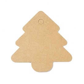 100 étiquettes-cadeaux en papier kraft vierge, arbre de Noël