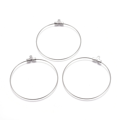 304 Stainless Steel Wire Pendants, Hoop Earring Findings, Ring