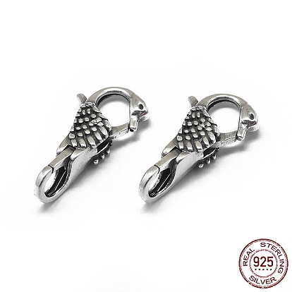 Thailand 925 Sterling Silver Lobster Claw Clasps, Swan
