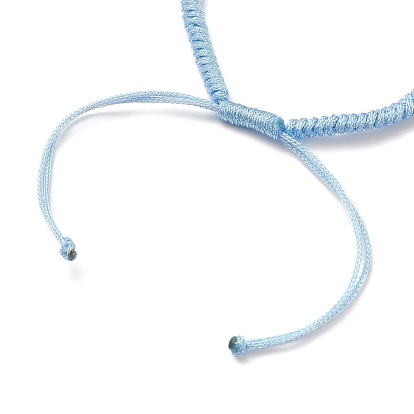 Fabrication de bracelet en cordon de polyester tressé réglable, avec 304 anneaux de saut ouverts en acier inoxydable