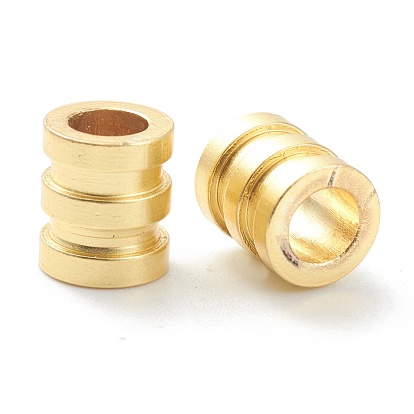 Brass Beads, Matte Style, Long-Lasting Plated, Grooved, Tube