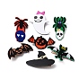 Halloween Theme PVC Alligator Hair Clips, with Iron Findings, Hair Accessories for Girls Women