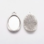 DIY Pendant Making, with Tibetan Style Alloy Pendant Cabochon Settings and Glass Cabochons, Oval
