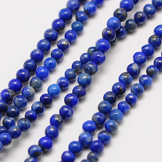 Piedras preciosas naturales lapis lazuli cuentas redondas hebras