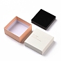 Cardboard Jewelry Boxes, with Black Sponge Inside and Snap Cover, for Necklaces & Ring, Square with Word