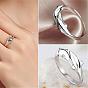 Simple Fashion Style Brass Dolphin Lover Cuff Rings, Open Rings, Size 6, 16mm