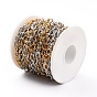 Two Tone 304 Stainless Steel Cable Chains, Unwelded, Twisted, Textured, with Spool