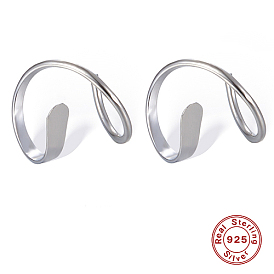 925 Sterling Silver Double Hoop Twist Earrings for Single Piercing, Spiral Hoop Earrings