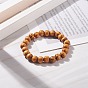 Bracelet extensible en perles rondes en bois naturel, bijoux de yoga pour hommes femmes