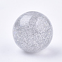 Resin Beads, Large Hole Beads, with Glitter Powder, Round
