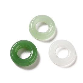 Glass Linking Rings, Imitation Jade, Round Ring