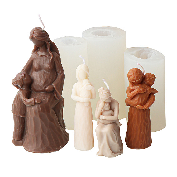 Moules à bougies en silicone pour la fête des mères, Enceinte avec des moules de moulage en résine pour enfant, pour la résine UV, fabrication de bijoux en résine époxy