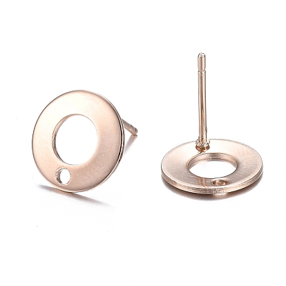 304 Stainless Steel Stud Earring Findings, Donut
