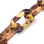 Cadenas de cable de acrílico hechas a mano, oval, diseño de estampado de leopardo, para la fabricación de la joyería
