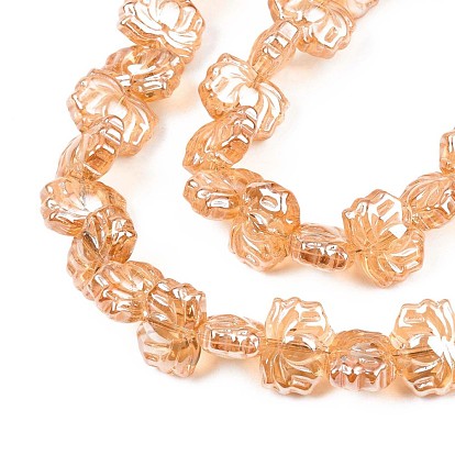 Electroplate Glass Beads Strand, Lotus Flower