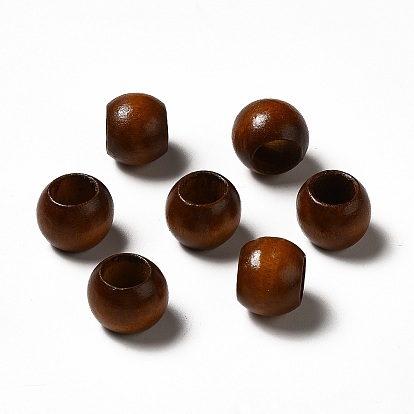 Perles en bois teintes, perle avec trou grande, rondelle