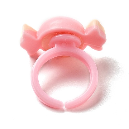 Мультяшное кольцо из непрозрачной смолы с открытой манжетой для ребенка