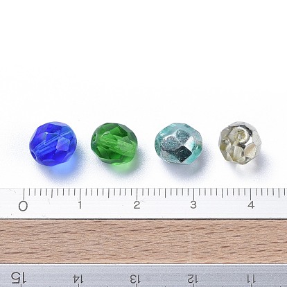 Perles de verre tchèques transparentes, facette, ovale