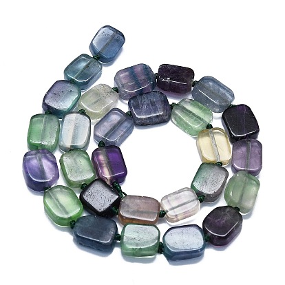 Natural Fluorite Beads Strands, Rectangle