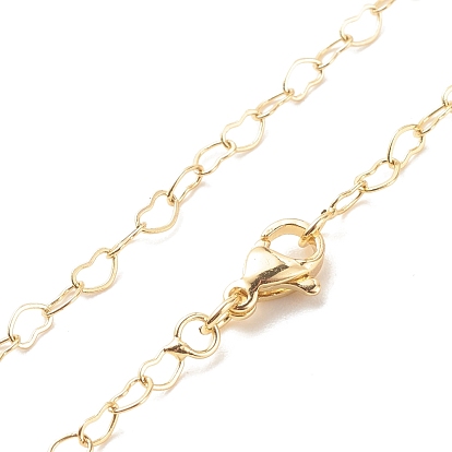 Ожерелье из латунных цепочек в форме сердца для женщин, без кадмия и без свинца