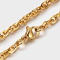Boy's 304 Stainless Steel Long Double Link Chain Necklaces, with Lobster Claw Clasps, 29.33 inch(745mm)