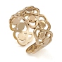 304 anillos de puño de acero inoxidable, anillo de banda ancha con huecos en el corazón para mujer