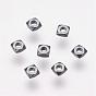 Non-magnetic Synthetic Hematite Beads Strands, Faceted, Square Heishi Beads