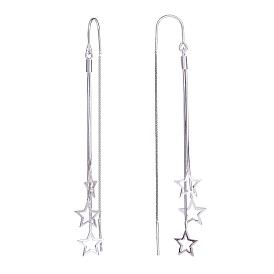 925 серьги-подвески со звездой из стерлингового серебра и цепочкой с кисточками, длинная висячая нить для женщин