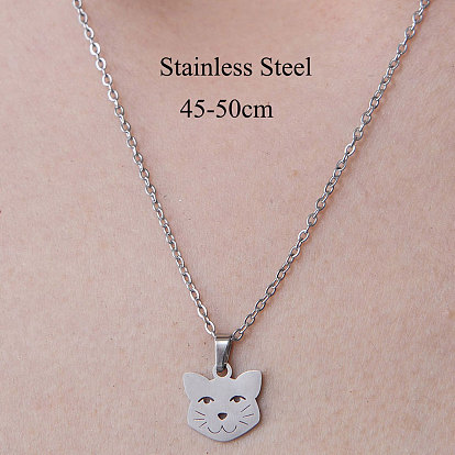 201 ожерелье с подвеской в виде кошки из нержавеющей стали