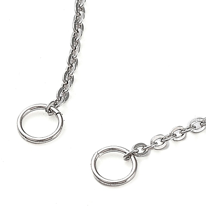Piezas de collares de cadenas tipo cable de plata esterlina chapadas en rodio, para hacer collares con nombres, con cierres de anillo de resorte