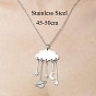 201 Stainless Steel Cloud with Planet Pendant Necklace