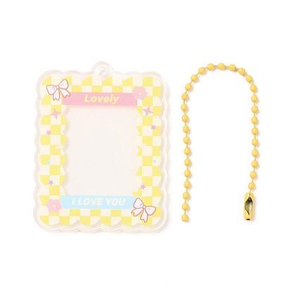 Acrylic Photocard Sleeve Keychain, with Iorn Ball Chains, Rectangle