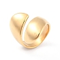 Chapado de iones (ip) 304 anillo de puño de banda lisa de acero inoxidable, anillo abierto ancho para mujer