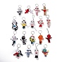 Cotton Thread Keychain, with Foam and Iron Key Rings, Human