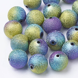 Spray Painted Acrylic Beads, Round