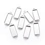304 Stainless Steel Cabochon Connector Settings, Plain Edge Bezel Cups, Rectangle