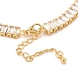 Brass Micro Pave Cubic Zirconia Link Chain Bracelets, Long-Lasting Plated