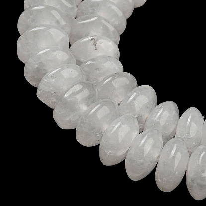 Natural White Jade Beads Strands, Saucer Beads, Rondelle