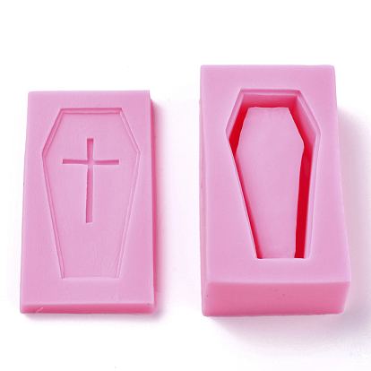 Food Grade Silicone Molds, Fondant Molds, For DIY Cake Decoration, Chocolate, Candy, Storage Box Silicone Molds, Coffin with Cross