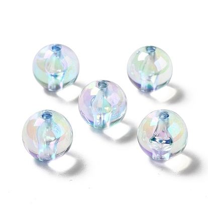Placage uv perles acryliques irisées arc-en-ciel, ronde