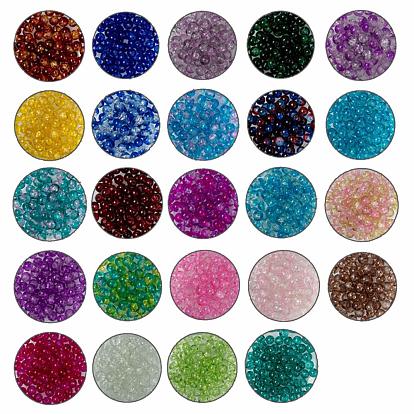 24 Colors Spray Painted Crackle Glass Beads, Round
