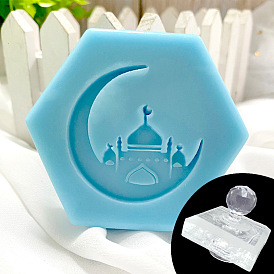 Transparent Acrylic Stamps, DIY Handmade Soap Stamp Chapters, with Round Handles, Clear, Castle/Moon/Word Pattern